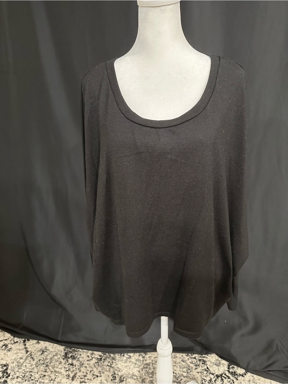 Black Scoop Neck Women’s Top